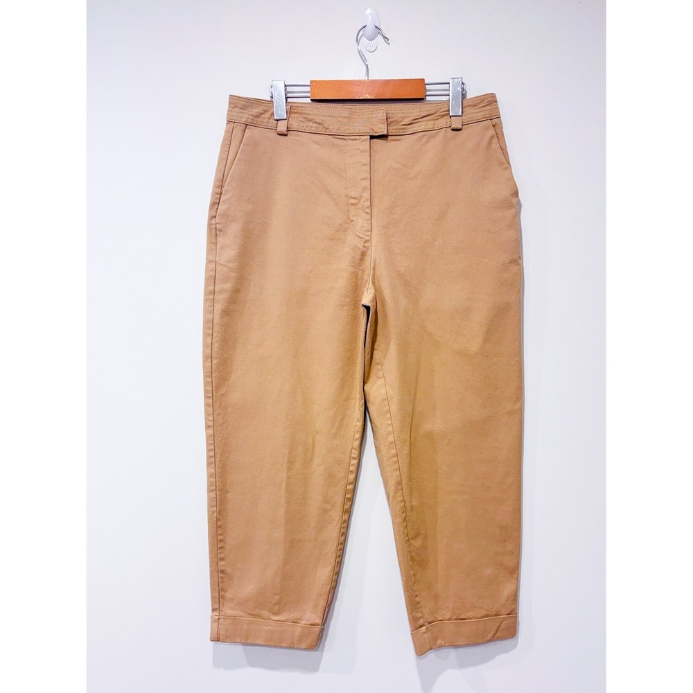 ZARA Beige ankle pants | Minimalist cotton tapered | Size 10‎